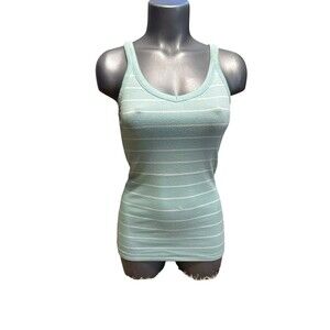 Gap V Neck seafoam striped tank top small